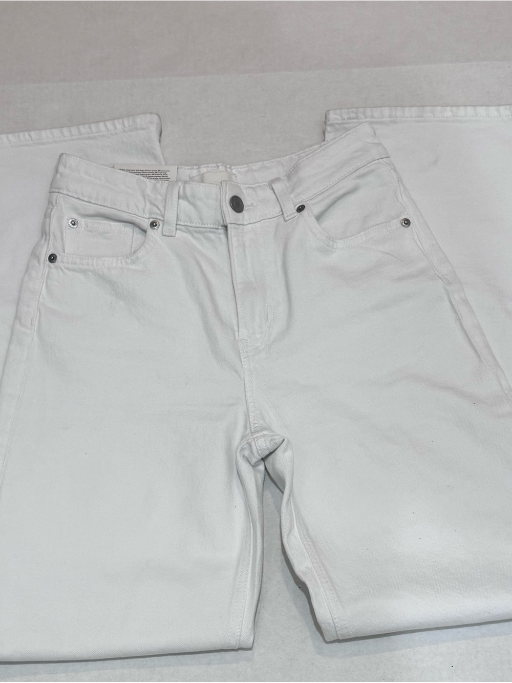 H&M Women's High-Rise White Denim Jeans